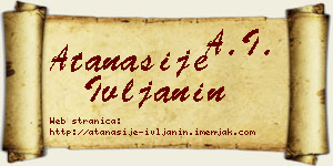 Atanasije Ivljanin vizit kartica